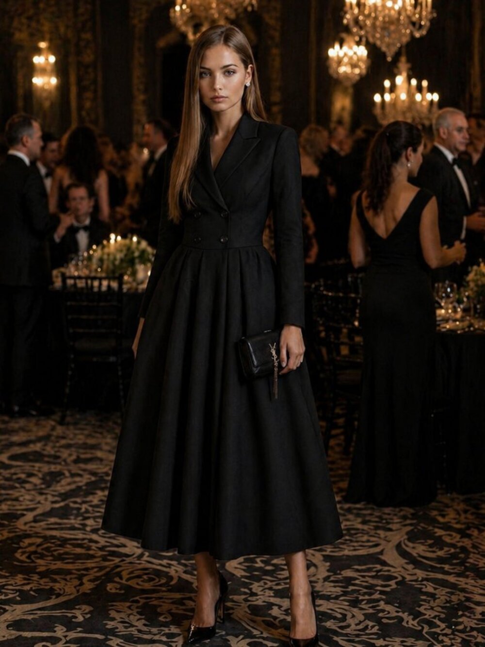 Aleeza Paris Couture luxurious class Black Blazer dress Small sold for $450 NWT
